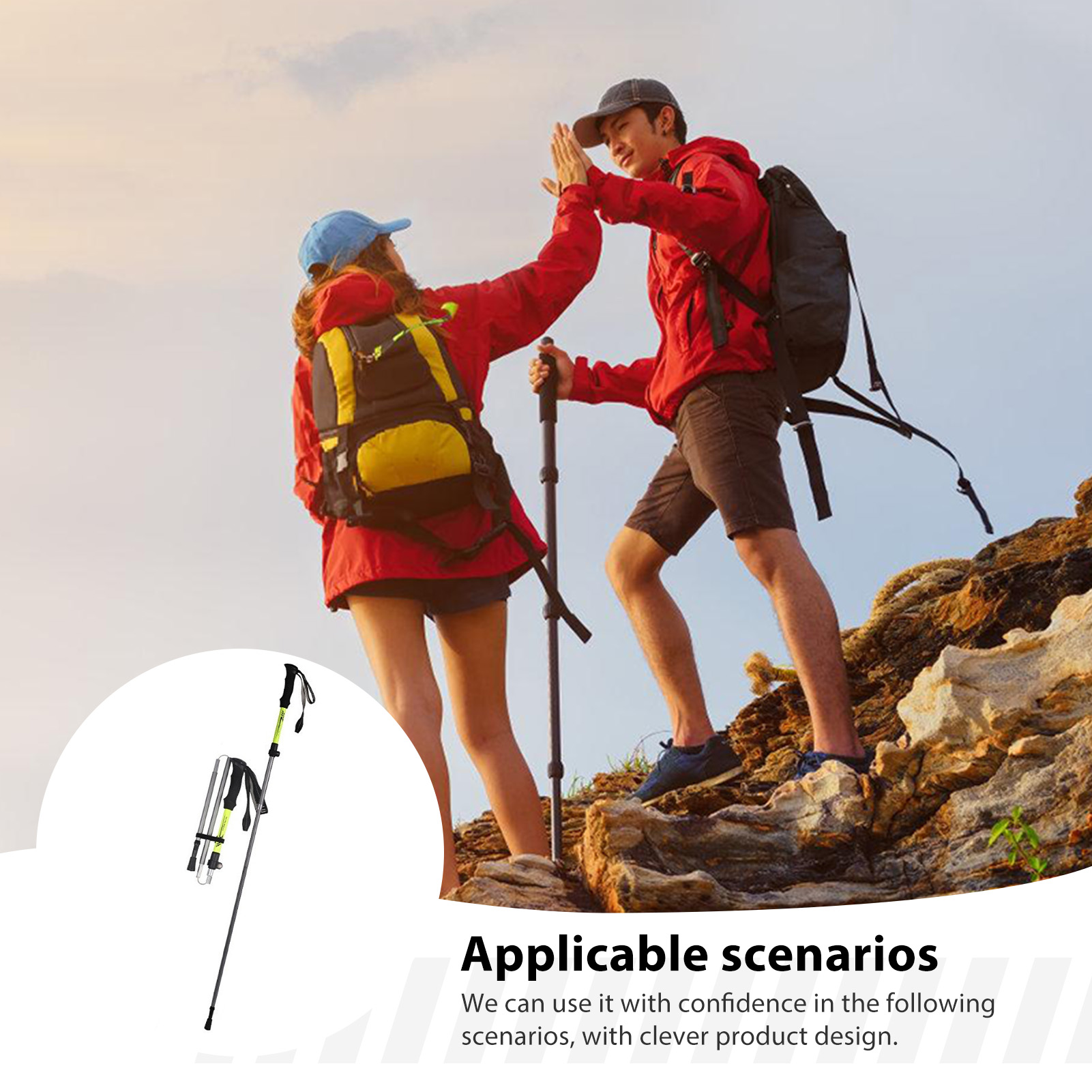 Outdoor Sport Climbing Gear - Bastón de Trekking de Aleación de