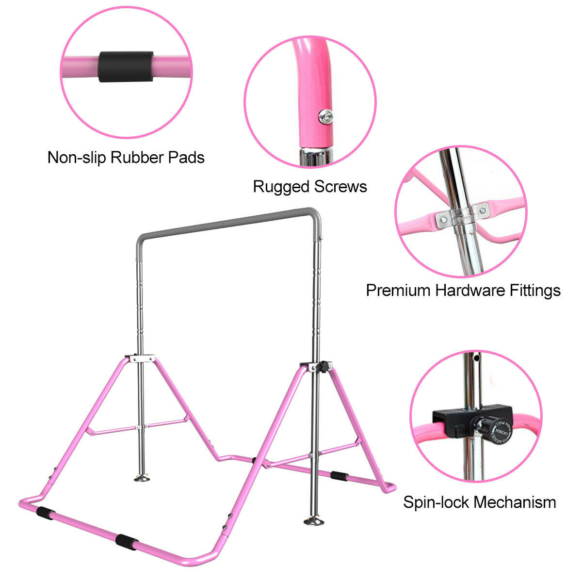 Gymnastic Bar Home - Barra de Gimnasia Ajustable de 130